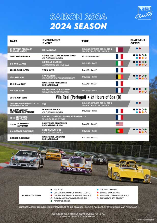 Le calendrier 2024 des Circuits du Mans